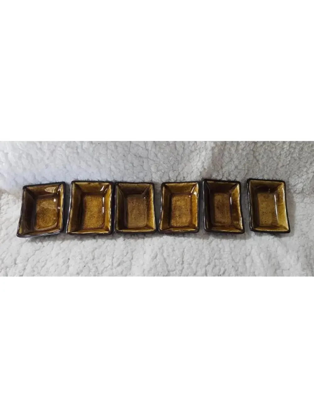 (Set Of 6) Pier 1 Condiment Sauce Bowls Tiger Eye Stoneware 3.5